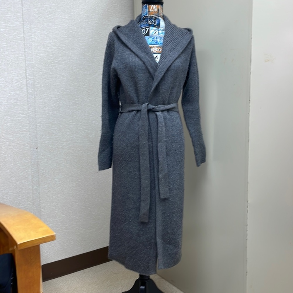 J.Crew, grey king sweater with belt, size L